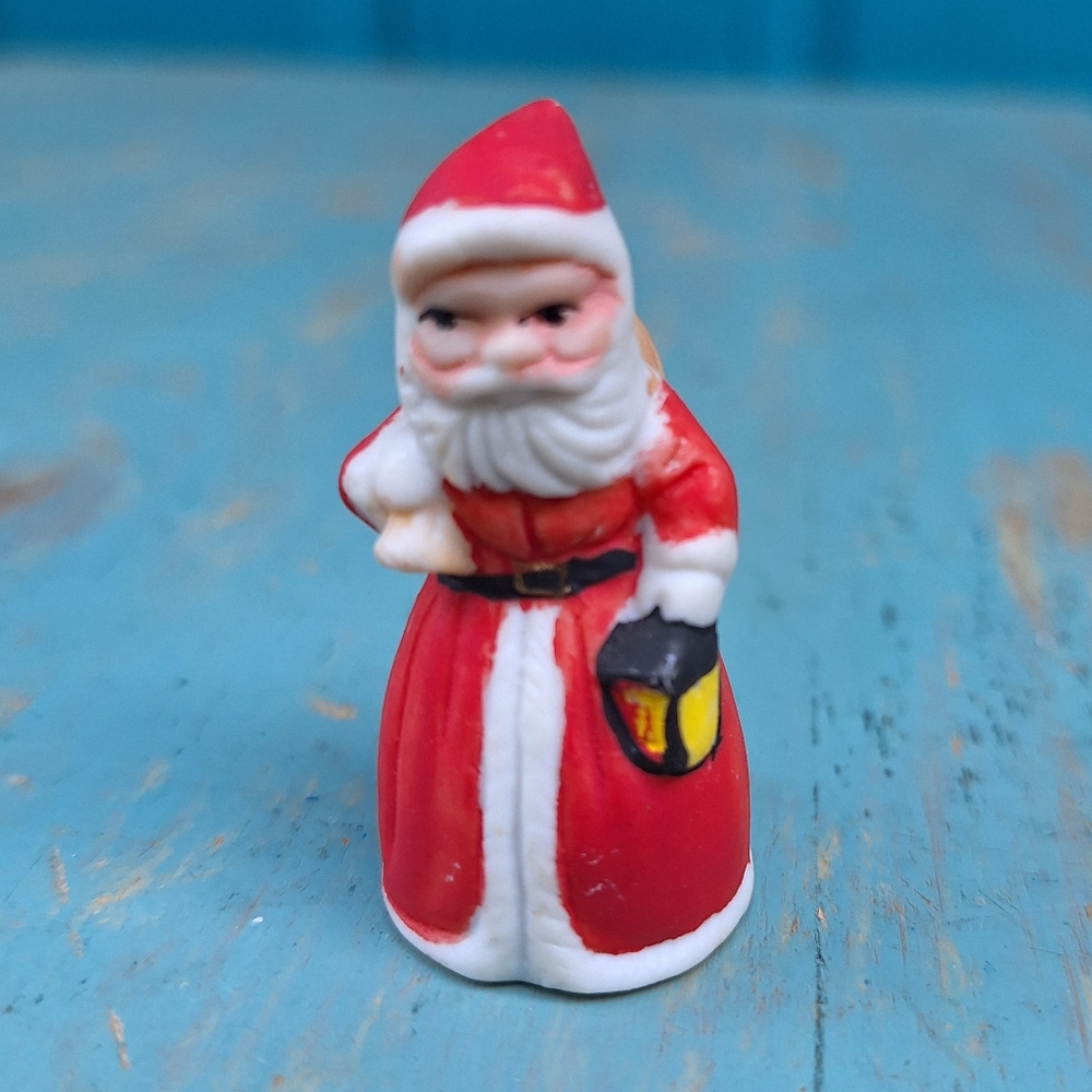 Miniature Santa Porcelain Mini Enesco Tiny Santa Clause Curio Stocking Stuffers